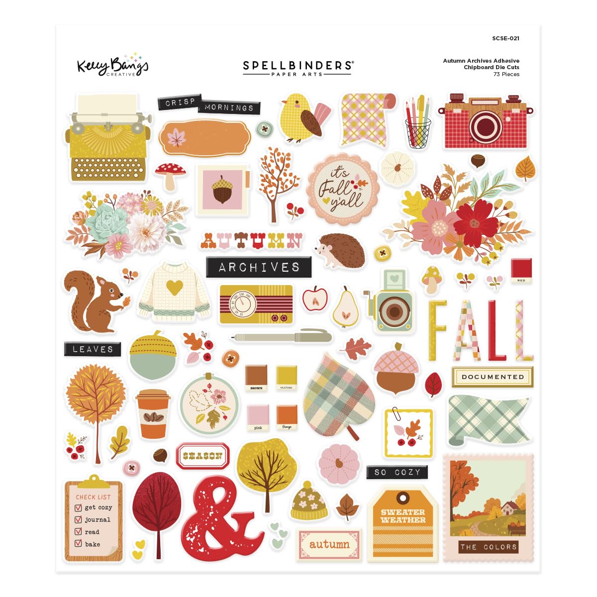 Autumn Archives Chipboard Die Cut Stickers from the Autumn Archives Collection by Kelly Bangs