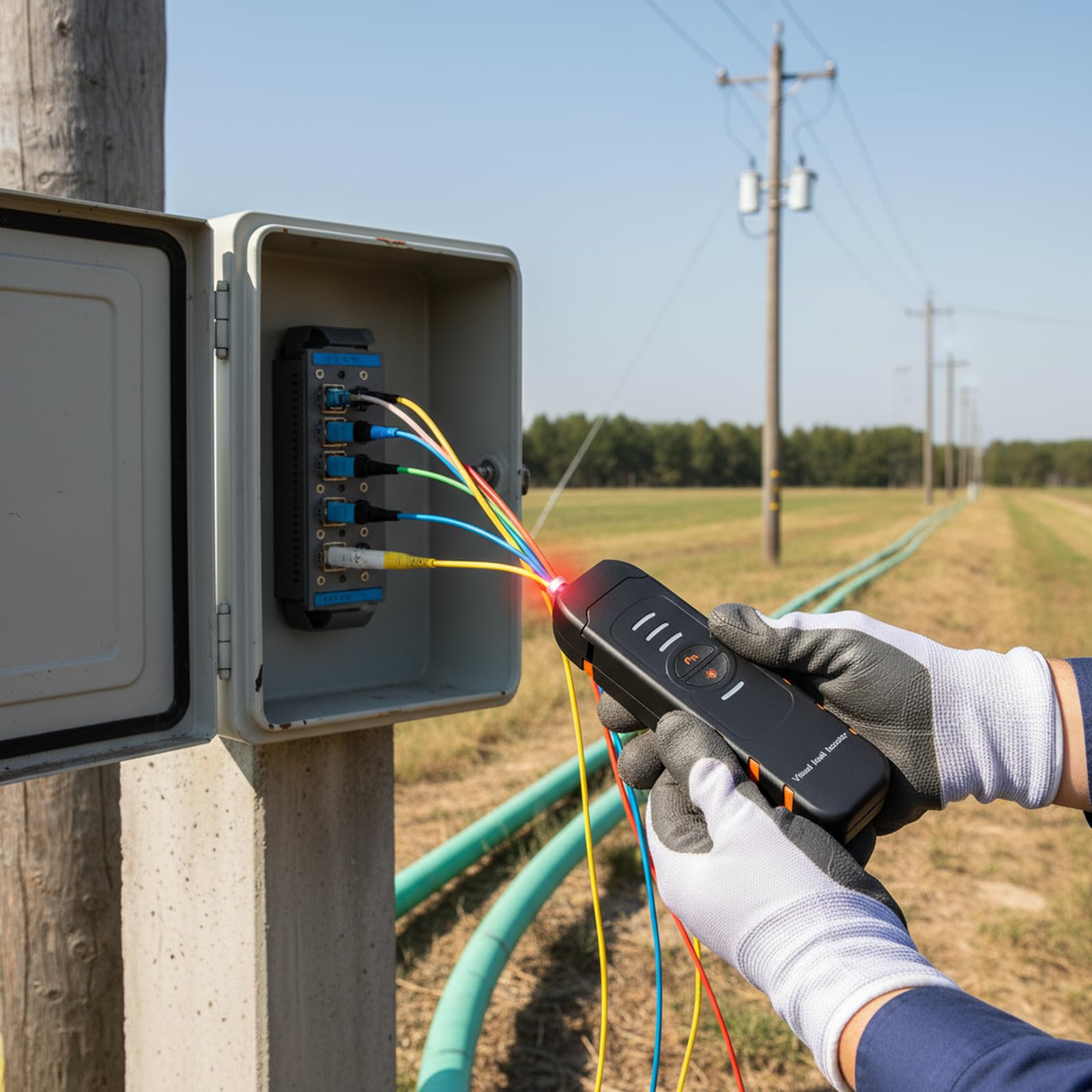 Localisateur Visuel de Défauts, 5 km Testeur de Fibre Optique FTTH avec Interface Universelle 2,5 mm, Testeur à Stylo à Lumière Rouge VFL, Testeur Fibre Optique, pour Interface FC SC ST