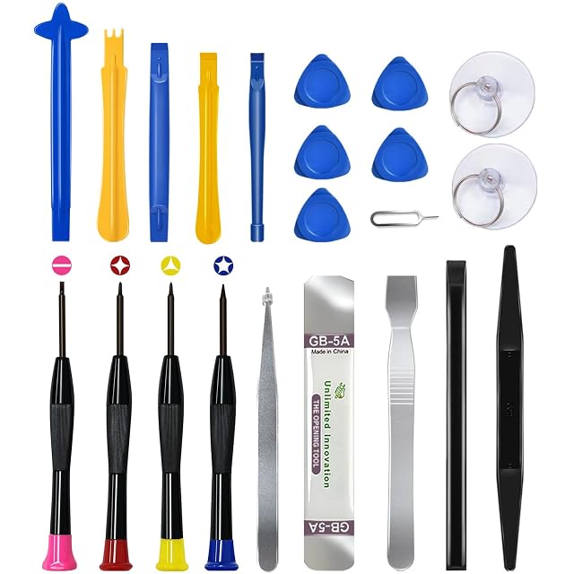 22 Piece Professional Electronics Opening Pry Screwdriver Set Multiple Functions Tool Repair Kit for Cellphone iPhone Laptops Tablets