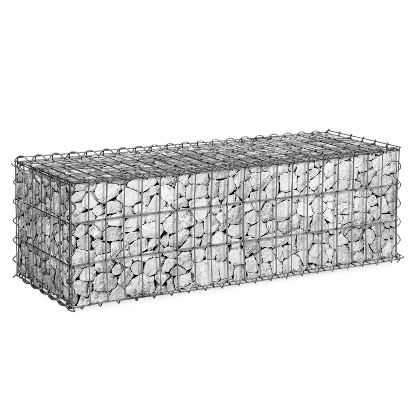 IDMarket - Juego de 2 gaviones para piedra (100 x 30 x 30 cm)