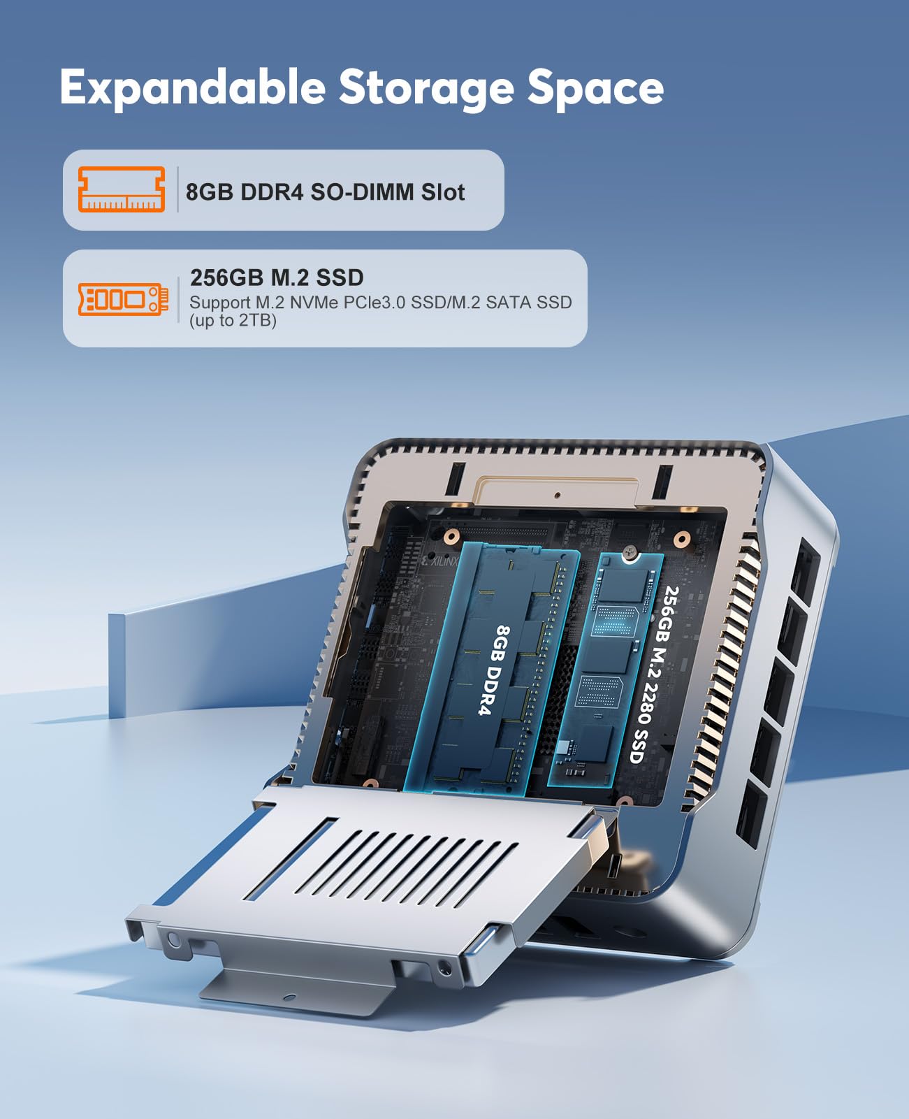NIPOGI E2 ミニPC Intel Alder Lake-N97 NiPoGi Essenx E2 Mini PC, Ιntel Alder Lake-N97(do 3,6 GHz), 8 GB DDR4