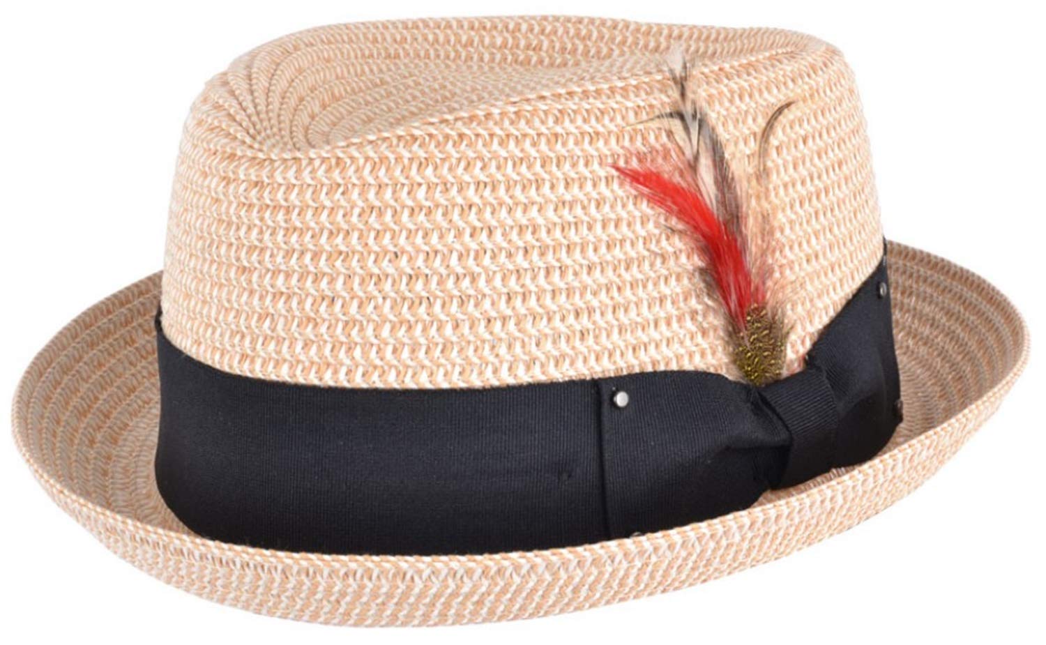 Clothing Mens or Ladies Straw Pork Pie Hat (57 cm, Natural)