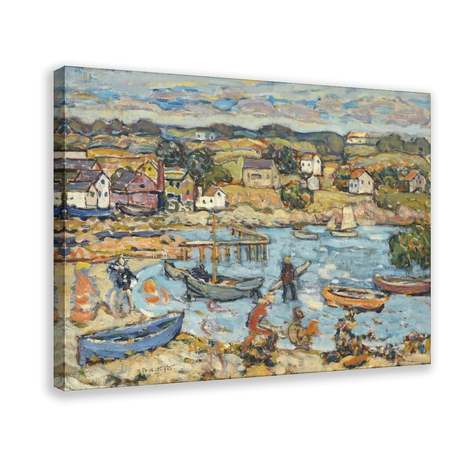 DFJyjFGJJ Maurice Prendergast,Marblehead Harbor Canvas Wall Art Print Poster For Home School Office Decor 12" L X 18" W