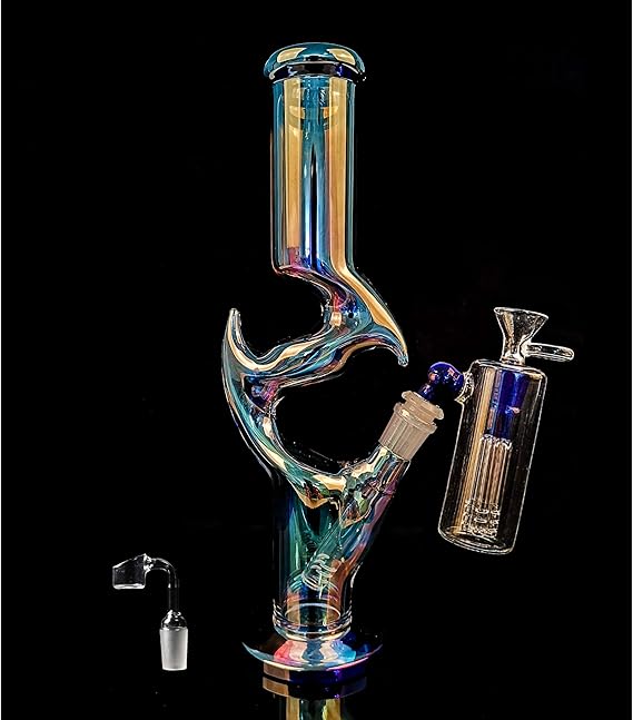 REAMIC Recycler Hookah Bong Smoking Glass Pipe 12inch Colourful Water