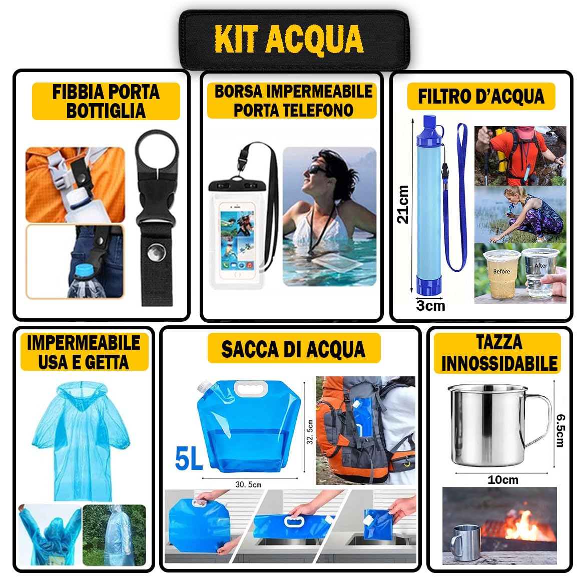 Kit di Sopravvivenza Avanzato - Zaino di Emergenza con Accessori Outdoor (Z2standard)