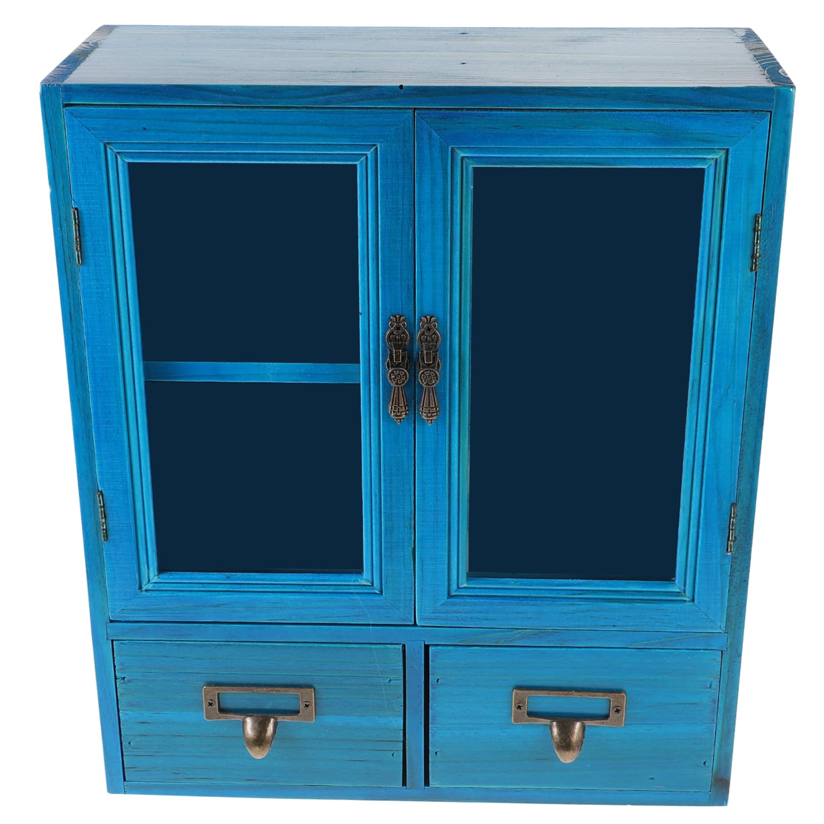 Veemoon Kleiner Hängeschrank im Vintage Stil mit Großem Fassungsvermögen Platzsparend Doppeltür Design Dekorativer Wandschrank für Wohnzimmer und Flur