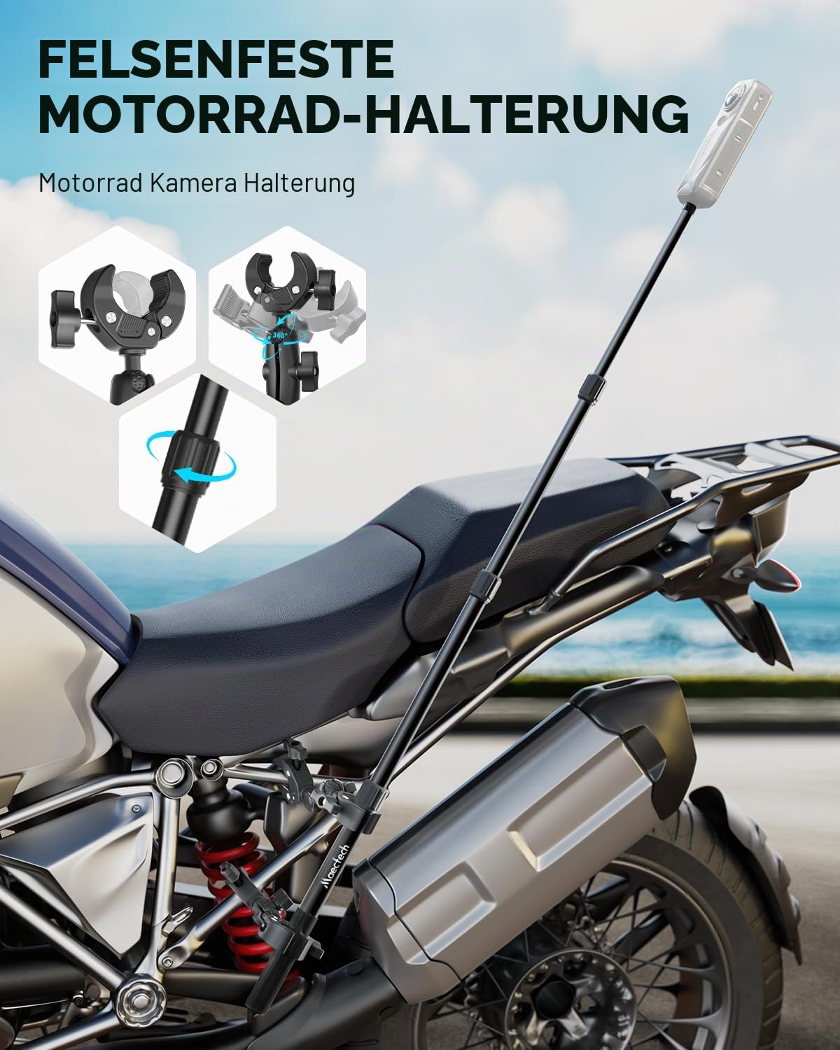 Motorradkamera Halterung für Insta360 X5 X4 X3 Lenker Halterung für GoPro Motorrad Halterung für DJI Osmo Action Zubehör für Insta360 X5