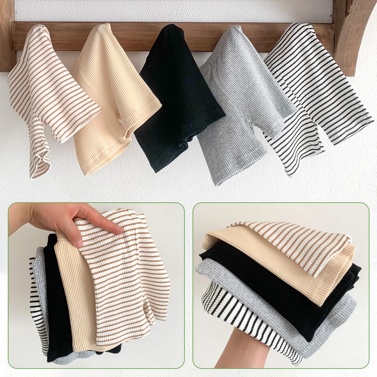 Lot de 3 Shorts en Coton pour Bébé Garçon Fille Short d'été Décontracté Pantalon Court à Taille Élastique Unisexe pour Nouveau-Né Tout-Petits 0 Mois-2 Ans Short de Loisirs