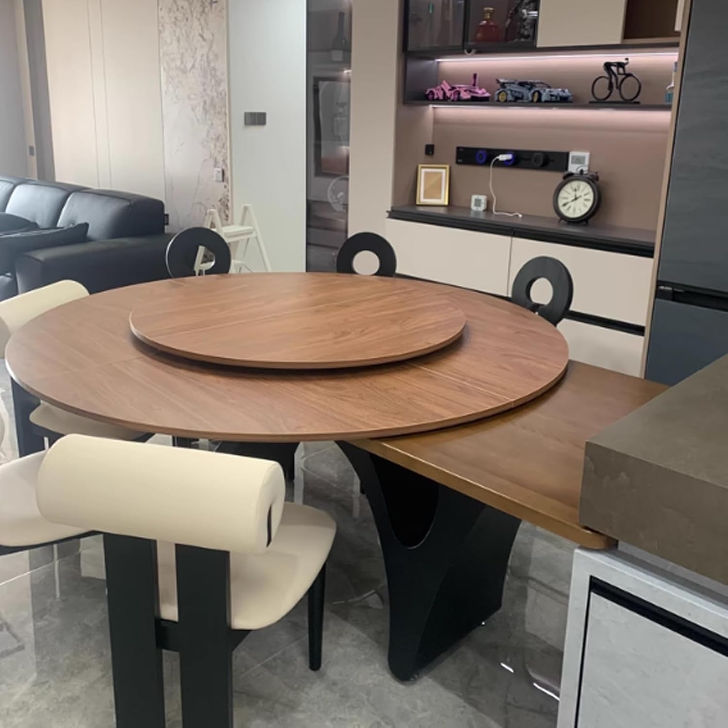 Large Round Foldable Table Top, Temporary Extender Folding Tabletop, Home Storable Wood Table Top, No Legs, for Home Backyard Dining Room(120cm/47.2in)