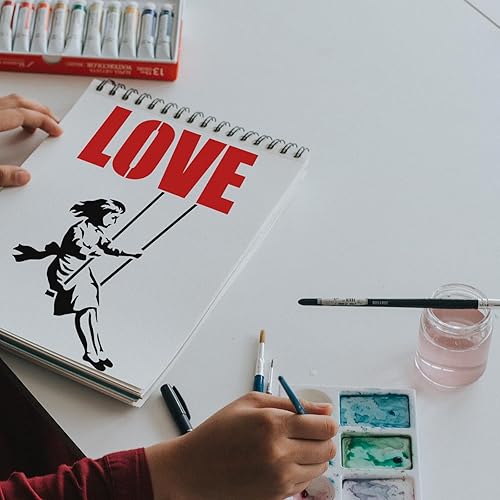 Miniatura 4 de FINGERINSPIRE Plantilla de arte Banksy Girl On Swing de 8.3 x 11.7 pulgadas, plantilla de pintura reutilizable con tema de Banksy