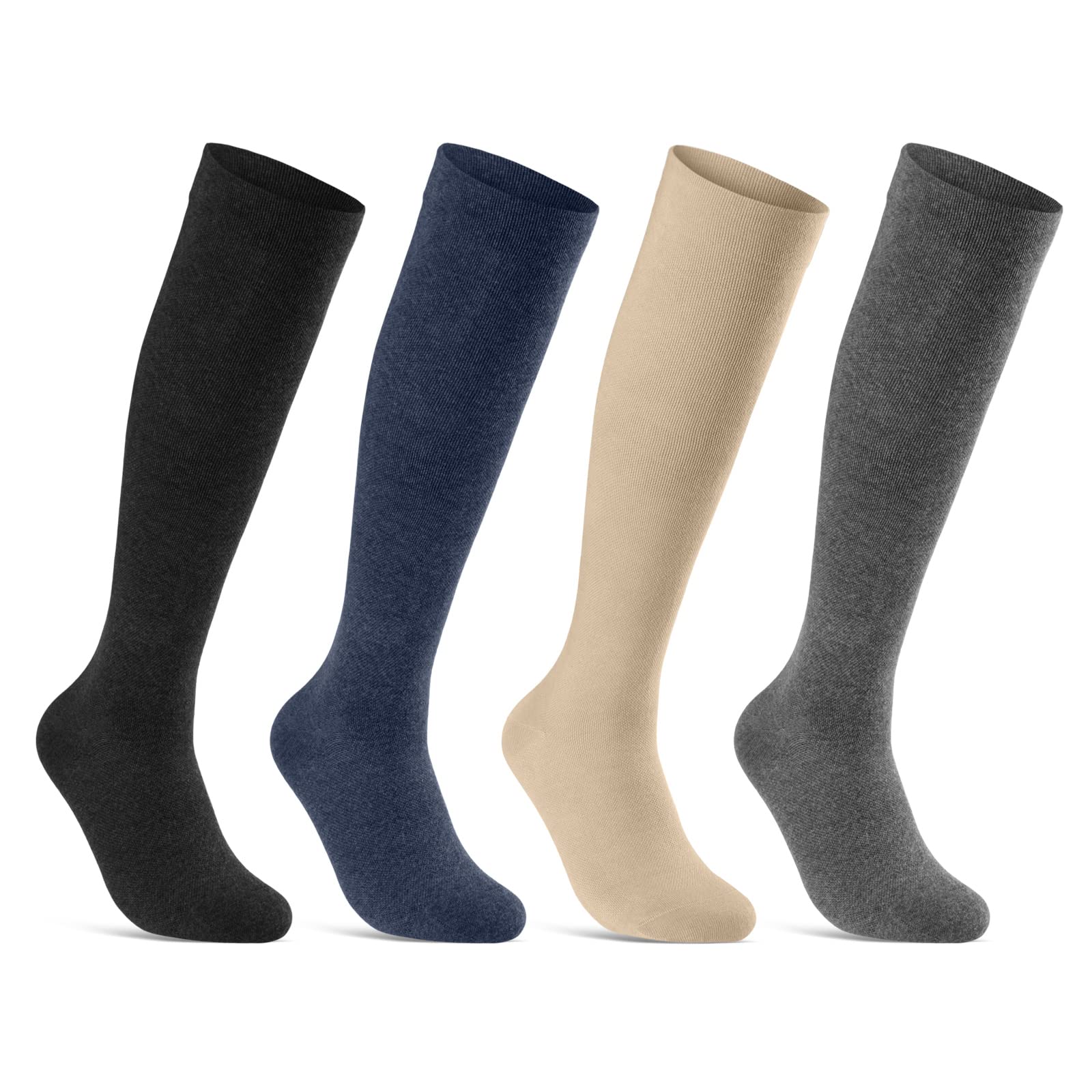sockenkauf24 Support Stockings, Travel Socks, Compression Stockings for Women & Men, Support Knee Socks, 1 / 2 / 4 Pairs