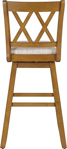 Miniatura 65 de Home Brookline - Taburete giratorio de bar con mecanismo giratorio de 360°, taburetes rústicos de granja para encimera de cocina con cojín, altura