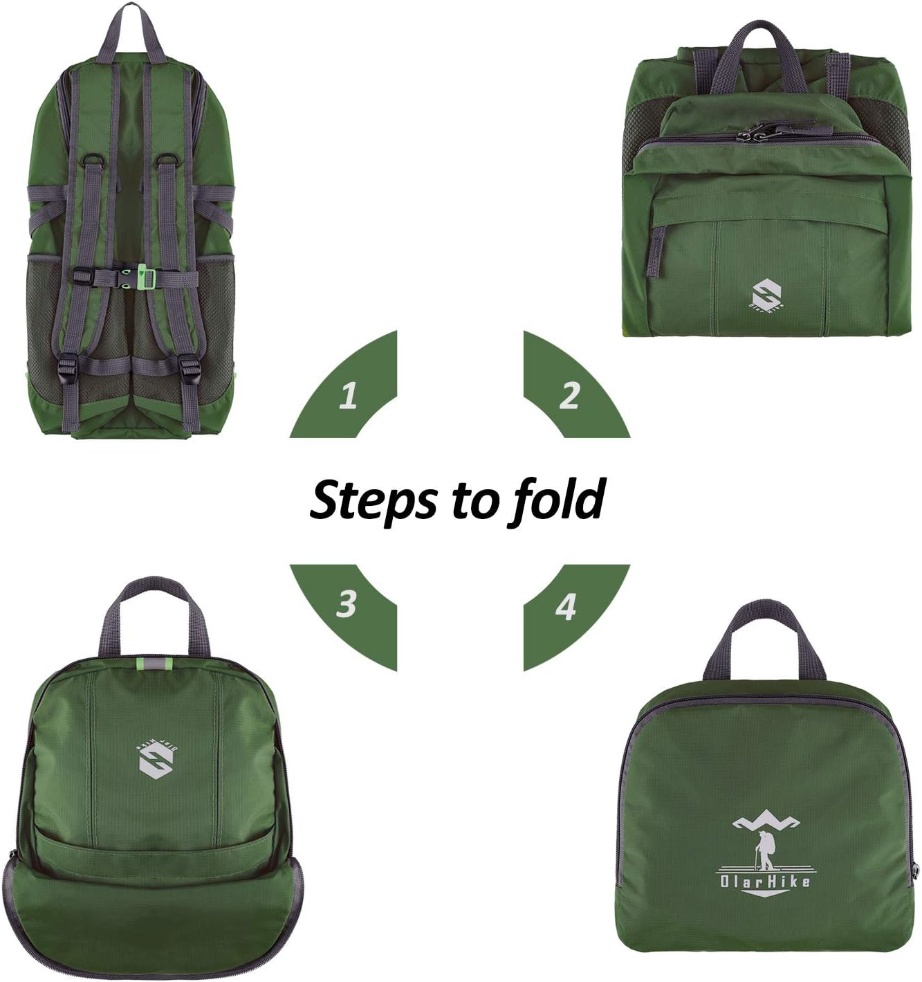 OlarHike Hiking Travel Backpack, Packable Lightweight Camping Backpack for Men Women