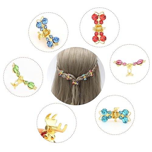 Miniatura 5 de YISSION 65 pinzas para el cabello con diseño de mariposa con diamantes de imitación, lindas horquillas decorativas para el cabello de boda,