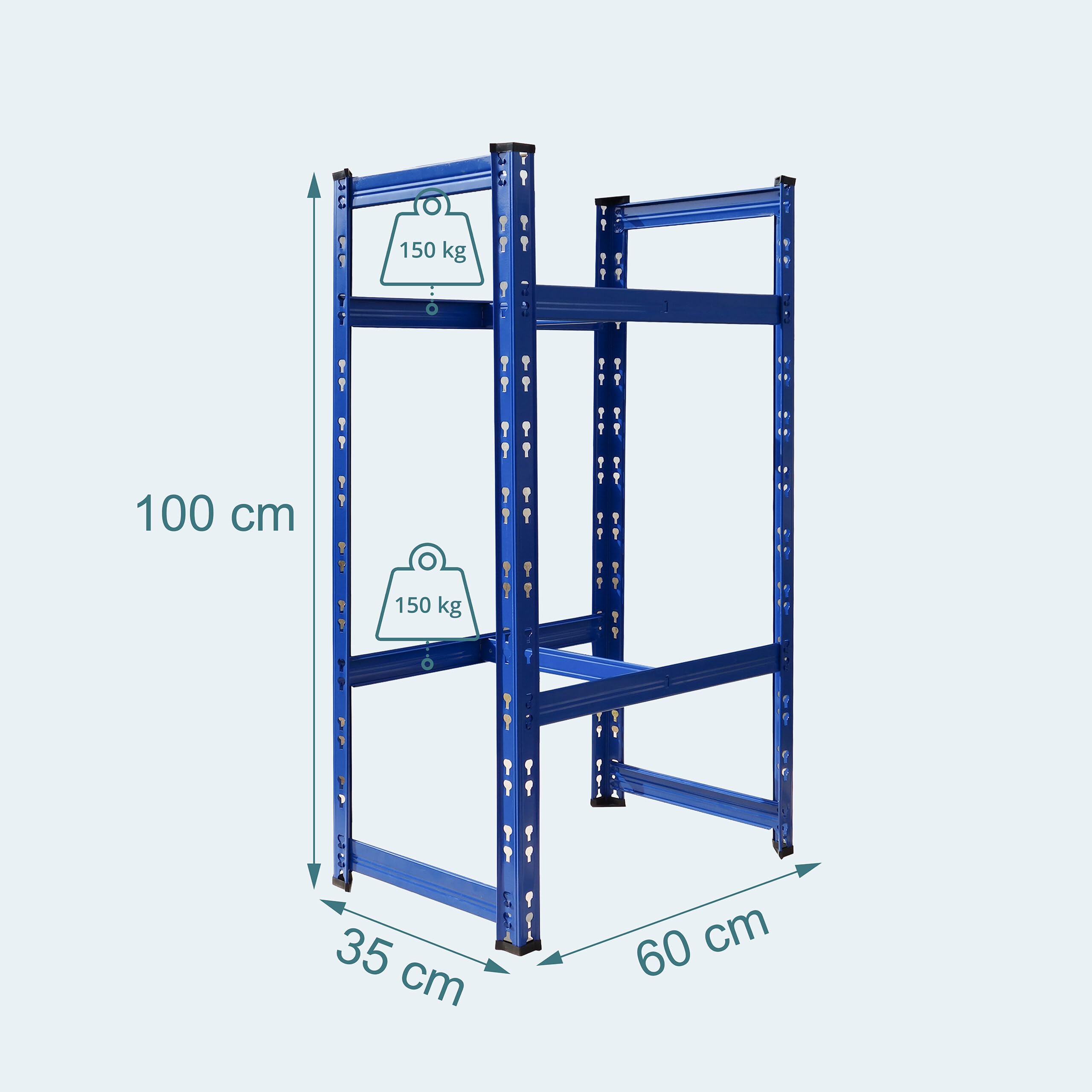 Relaxdays Étagère pneus en Acier, 4-6 Niveaux, Hauteur 100 cm, Capacité 150 kg, Bleu