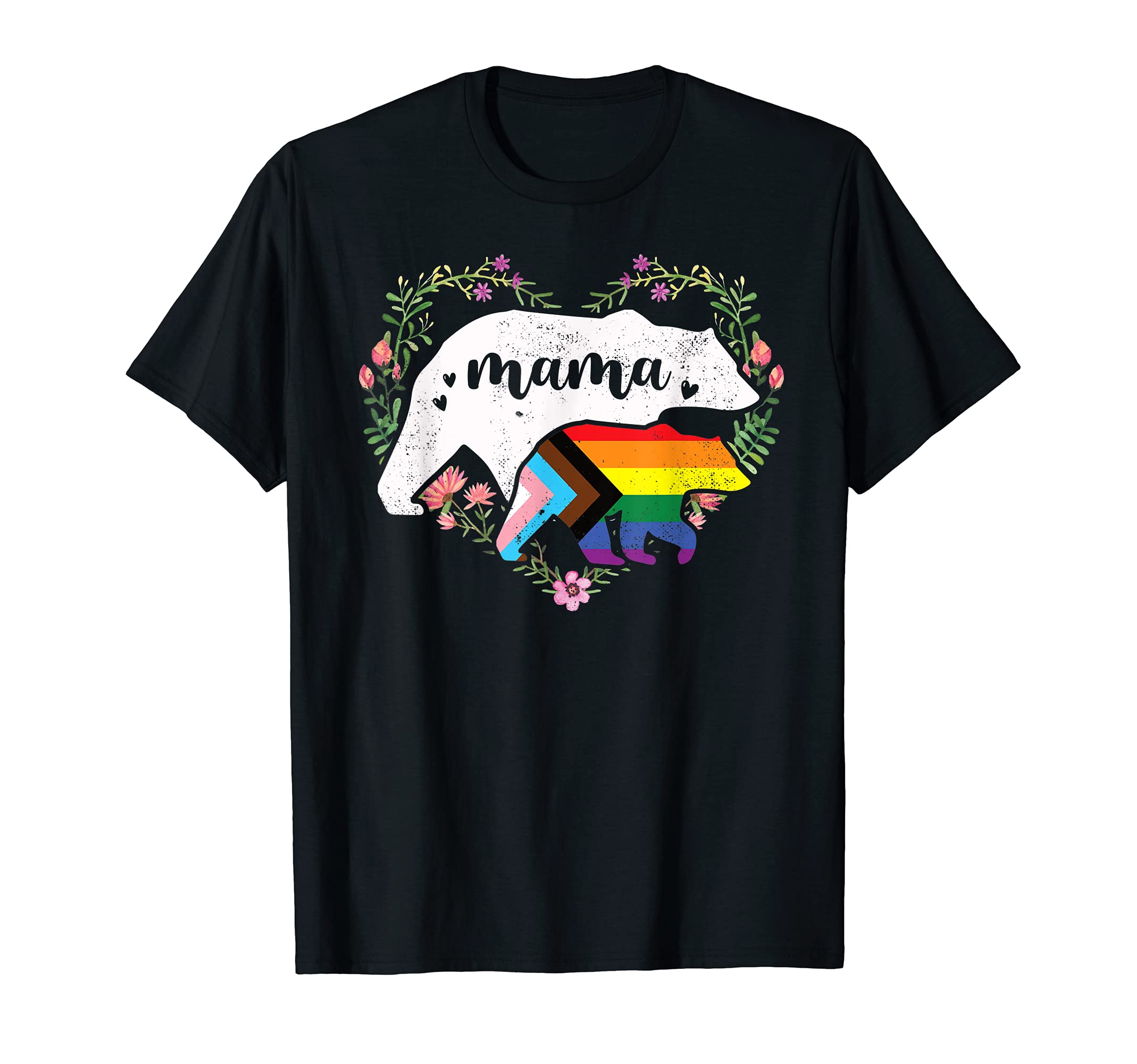 LGBT Gay Progress Pride Shirt Mom Mama Bear MomsLGBTQ Mama Bear Progress Pride Flag Gay Equal Rights Rainbow T-ShirtOEKO-TEX STANDARD 100