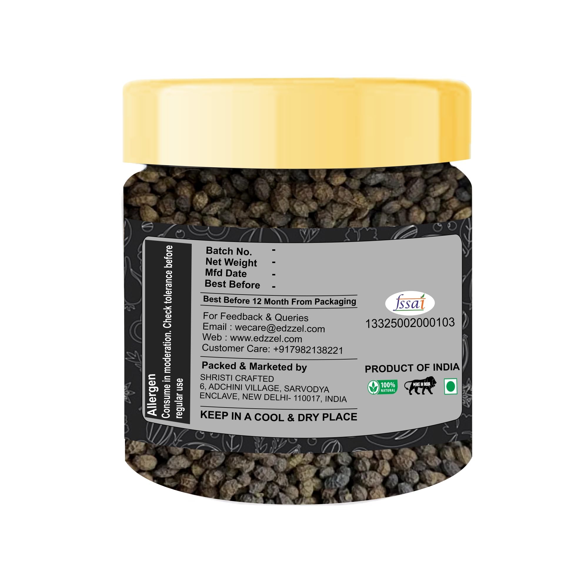 EDZZEL Graines de papaye naturelles 15 g, 15 g, 15 g