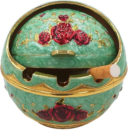 Miniatura 2 de Cenicero resistente al viento con tapa para uso en exteriores e interiores, ceniceros de cigarrillos portátiles de metal, bandeja de cenizas de