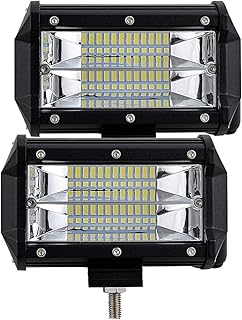 LED Light Bar,5 Inch 2PCS LED Flood Lights Pod Work Lights Bar LED Pods Spot Beam Driving Fog Lights Double Row Super Bright Cubes Lights for Jeep Off Road Truck Boat(Pack of 2，5In-2R)