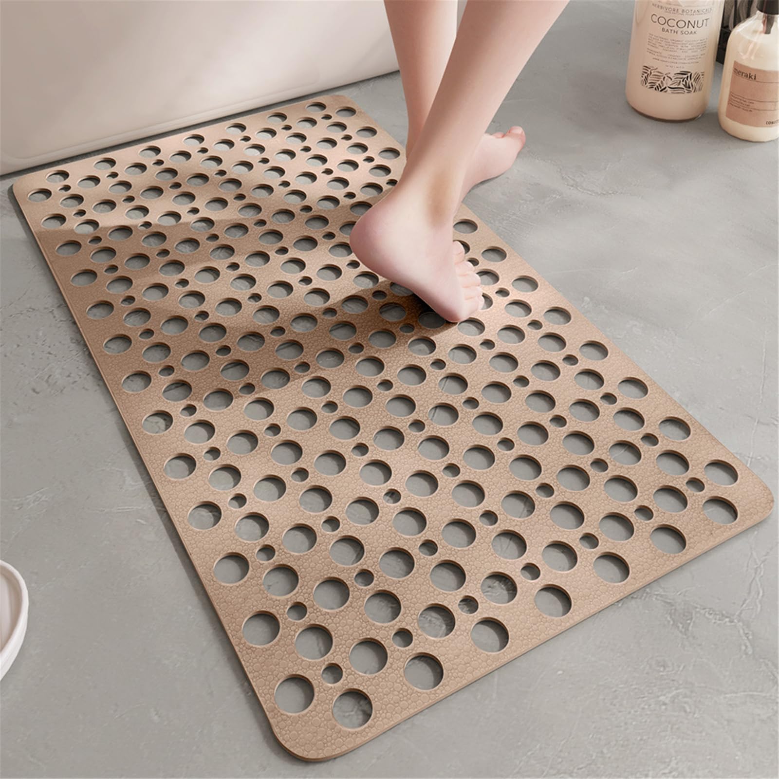 Alfombrillas de baño con ventosas, antideslizante, impermeable, almohadilla de suelo de ducha, suave y cómoda al tacto, fácil de limpiar