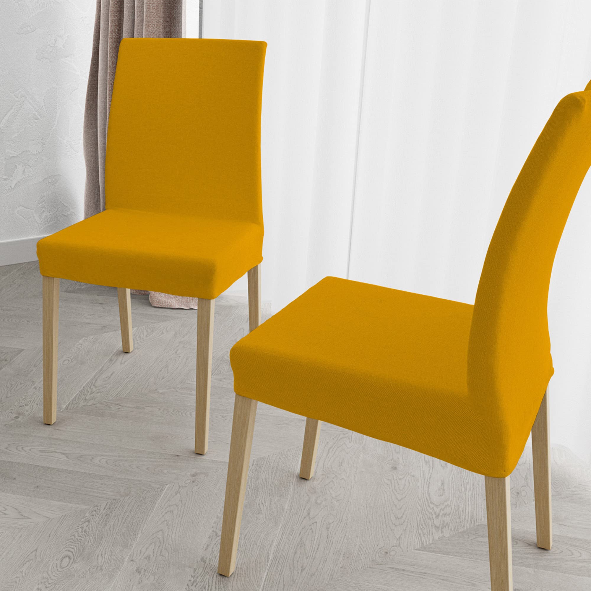 Italian Bed Linen Più Bello bielastic chaircover set, yellow (2 pieces), 100% polyester, STANDARD - Image 3