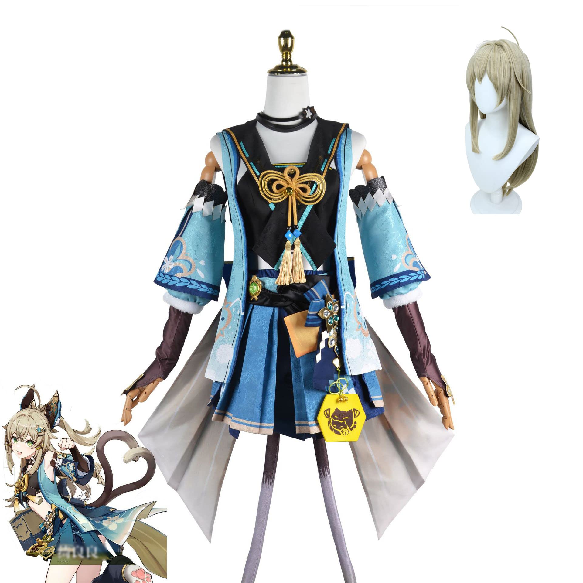 SUCADA Genshin Impact Cosplay Costume Kirara Cosplay Costume Suits Outfits Men Women Full Set Dress Up Suit with Wig