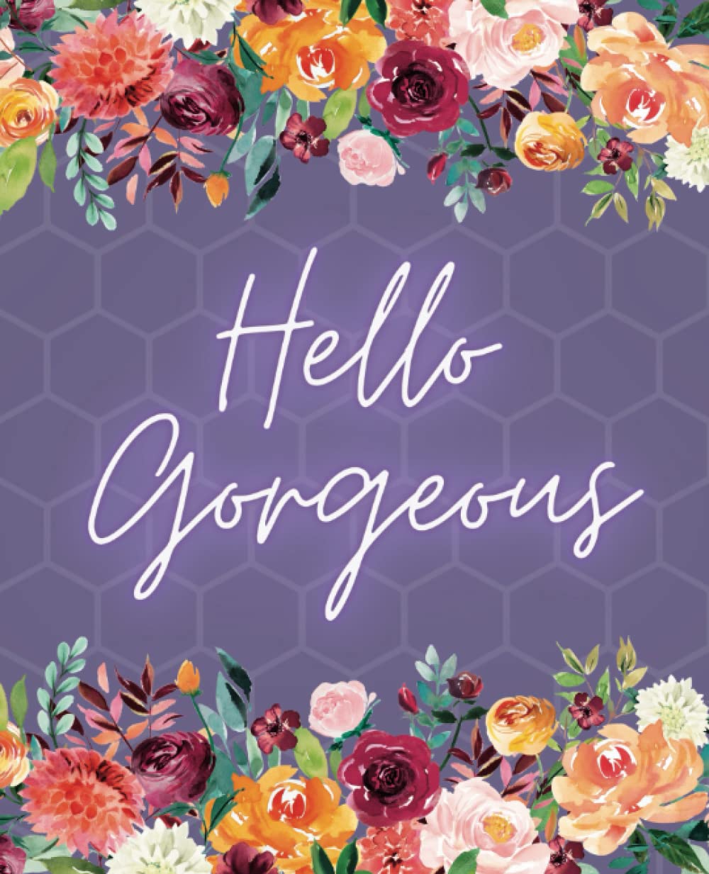 Hello Gorgeous: Purple Honeycomb with Peach and Burgundy Florals