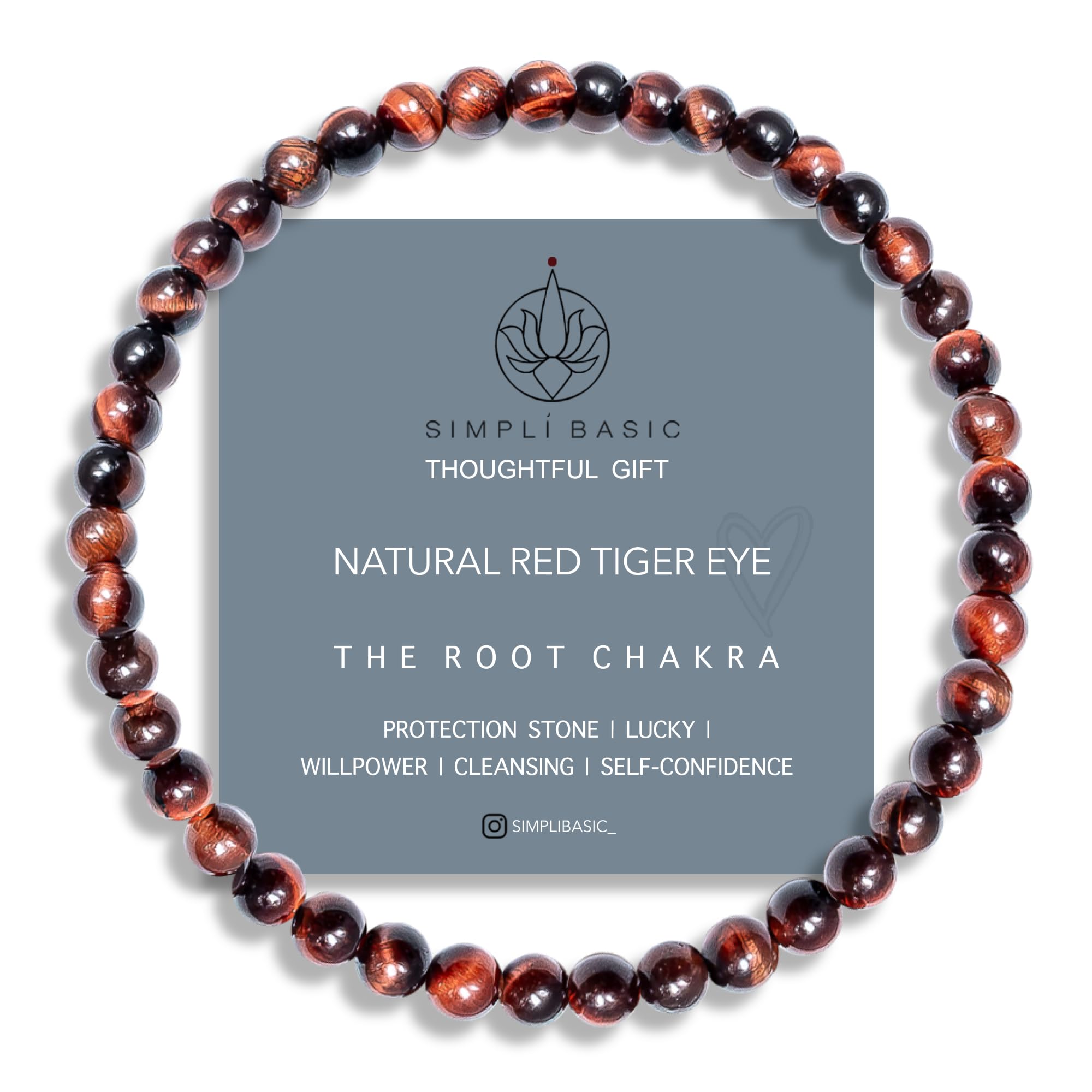 Natural Healing Gemstone Bracelet 4mm Beads, Womens & Mens, Inc Gift Box — view 24