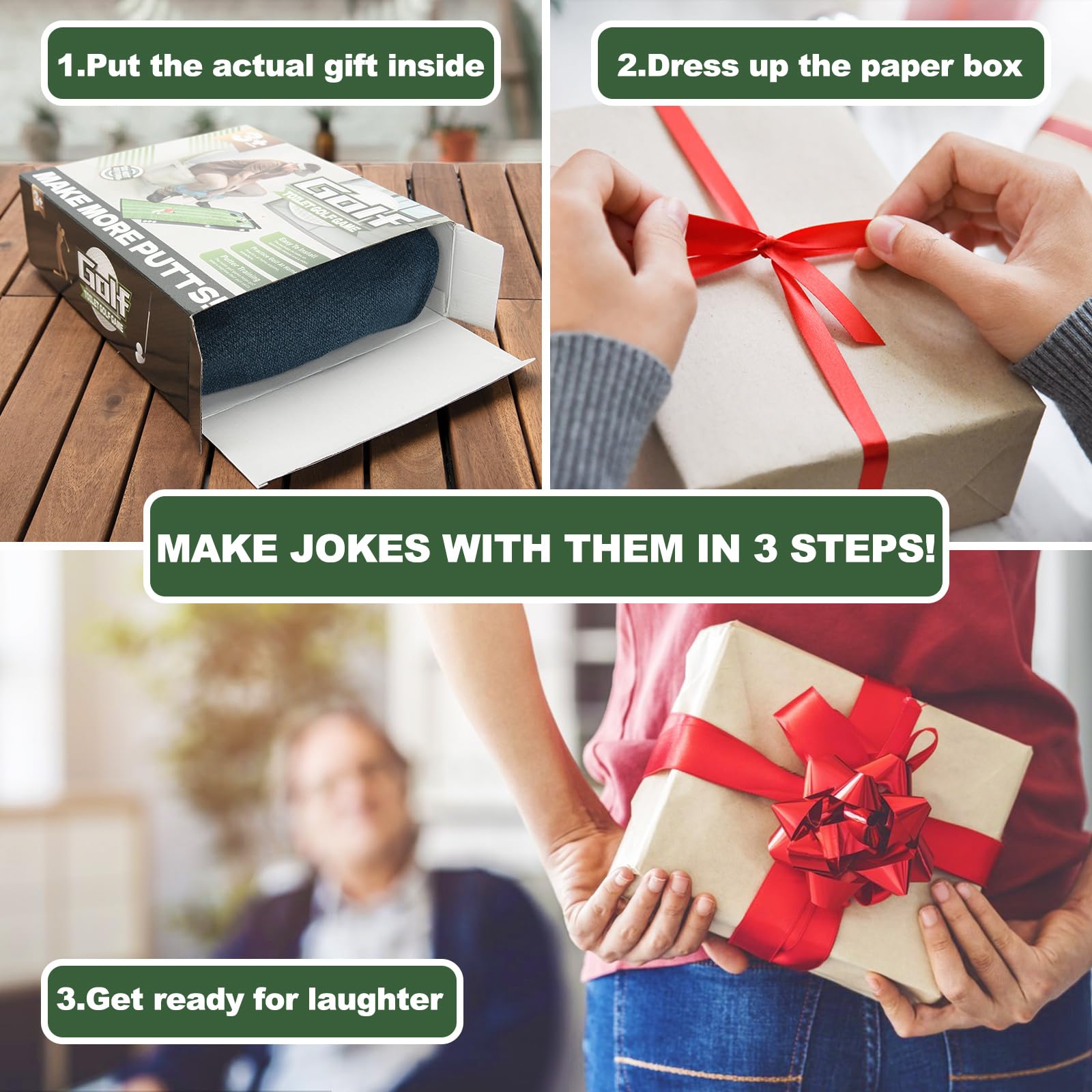 Toilet Golf Empty Box, Funny Prank-shaped Putting Green Hole Set Gag Gifts for Men, Cool White Elephant Gifts for Adults, Hilarious Prank Ideal Gifts Idea Present for Birthday, Father's Day, Christmas