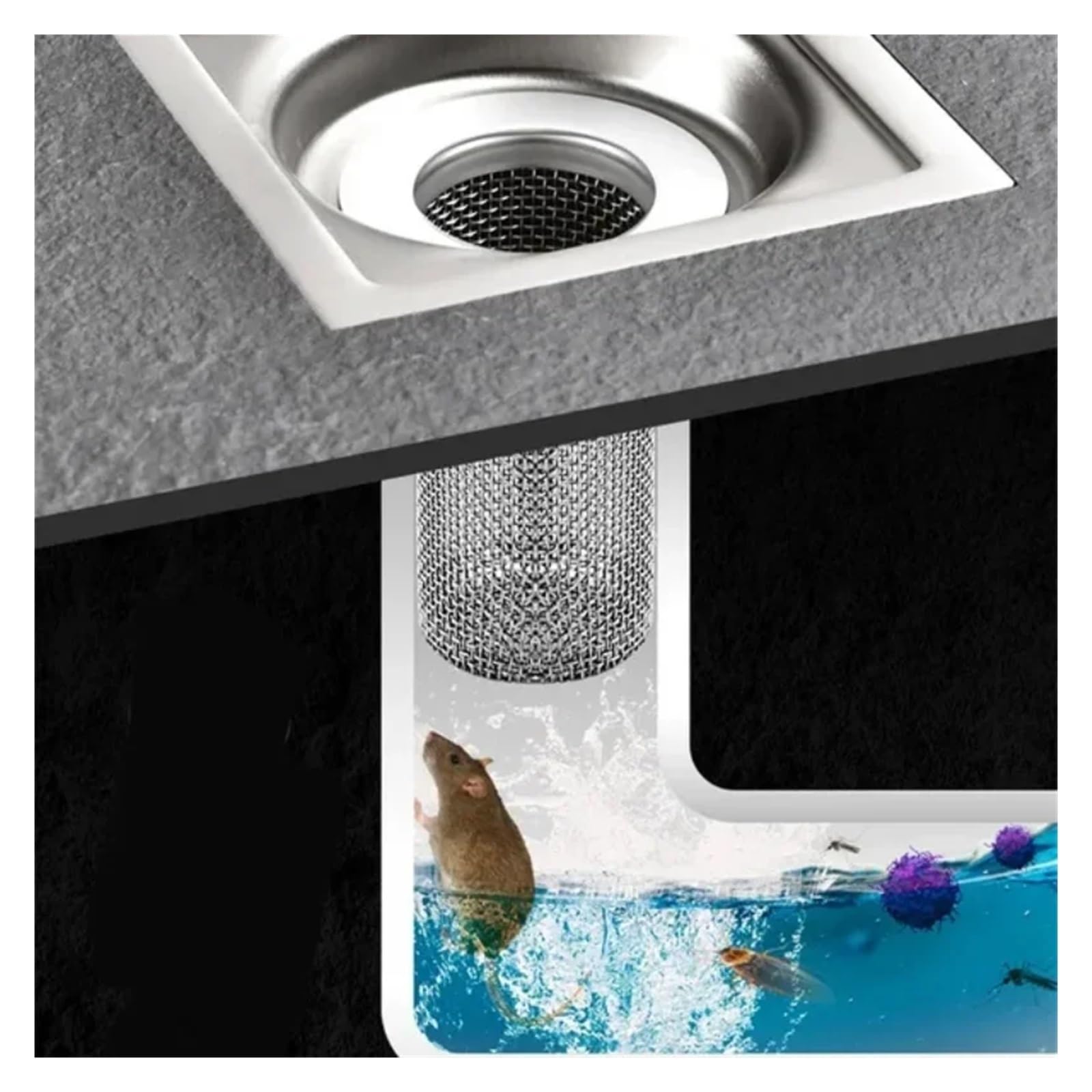 Malla de filtro drenaje piso acero inoxidable