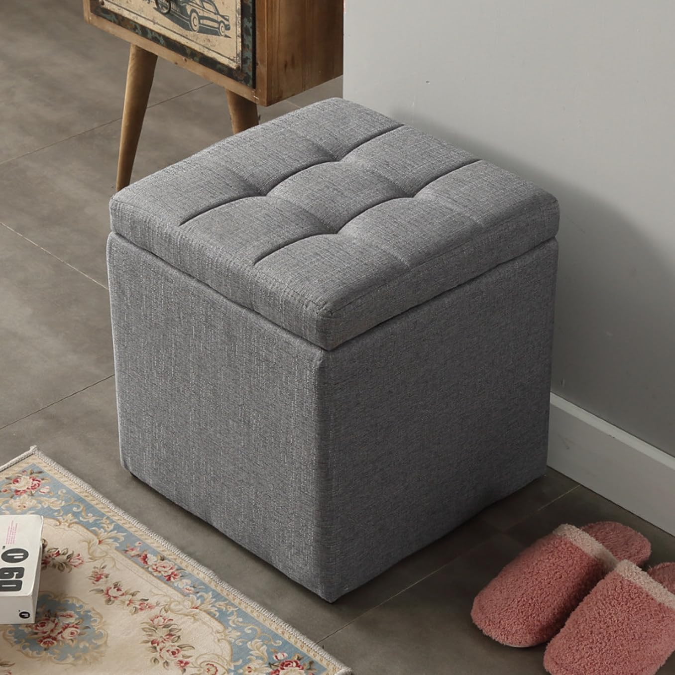 Amazon.co.jp: THLD オットマン 玄関チェア 玄関ベンチ ボックス  