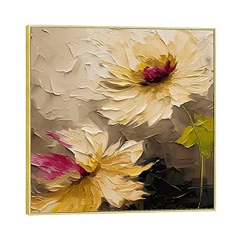 絵画 Oil painting of beautiful flowers. Still Life Oil Painting Art Flowers in Vase Floral Bouquet