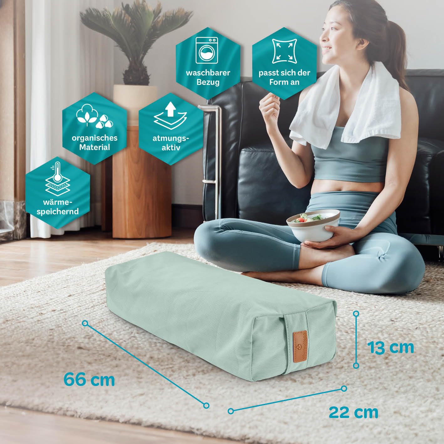 #DoYourYoga Yoga Bolster de pana Paravati con espelta orgánica (KBA)