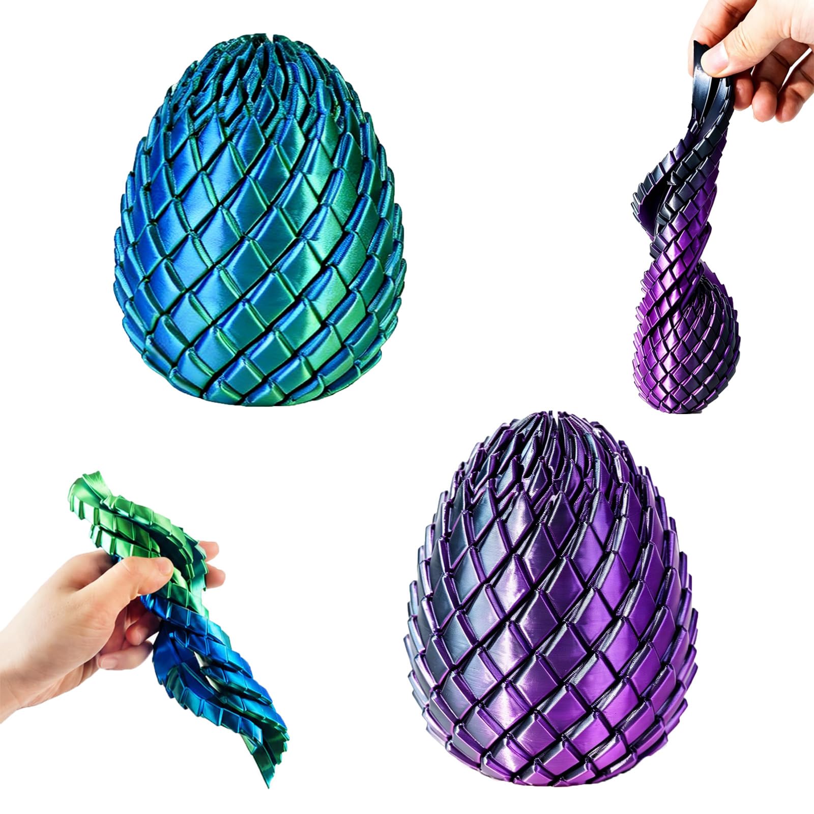 NHCDFA 2 PCS Twisty Dragon Egg, 3D Printed, with Twistable Design, Set of Two 5.7 cm Dragon Eggs, Ideal for relaxation