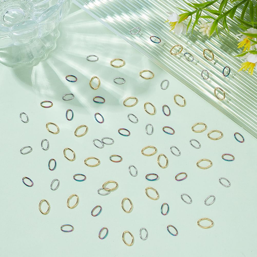 arricraft 180 Pcs 304 Stainless Steel Open Oval Jump Rings - Image 5