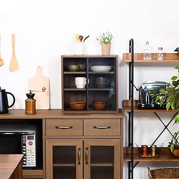 Amazon｜不二貿易 食器棚 キッチン収納 幅43×奥行29×高さ44cm