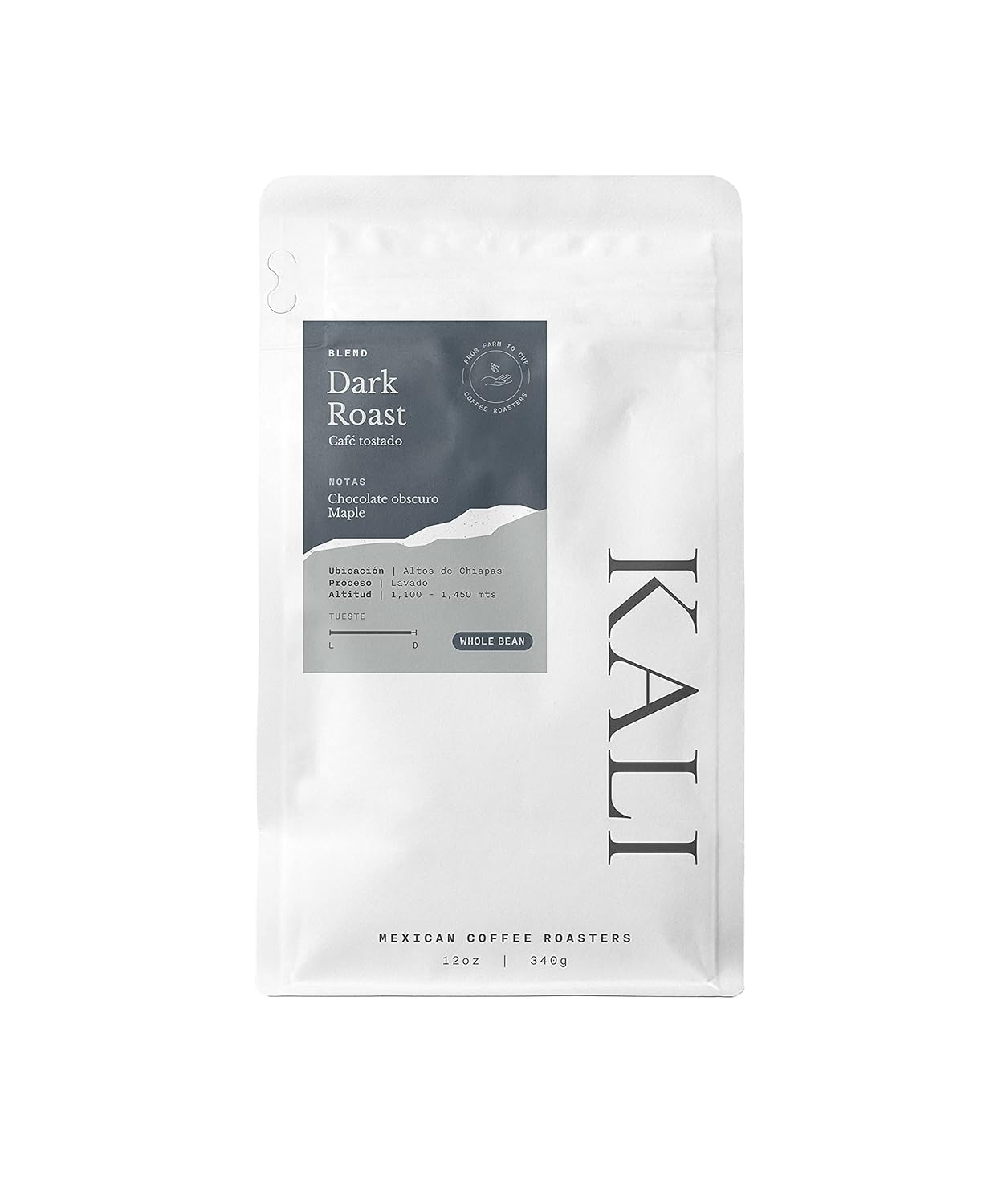 KALI COFFEE ROASTERS | Dark Roast Coffee - 12 OZ - Whole Bean Flavor Notes of Dark Chocolate and Maple