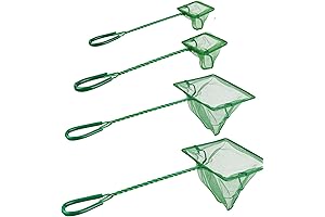Essential 4 Pack Aquarium Fish Nets with Quick Catch Mesh Design