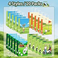 Vista 4 de Yowget 20 bolsas de regalo de golf, decoraciones de fiesta temática de golf, bolsas de dulces con asa para suministros de fiesta de cumpleaños