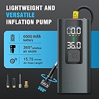 Vista 2 de Inflador de neumáticos, compresor de aire portátil, bomba de aire automática para neumáticos de automóvil, accesorios de automóvil con manómetro