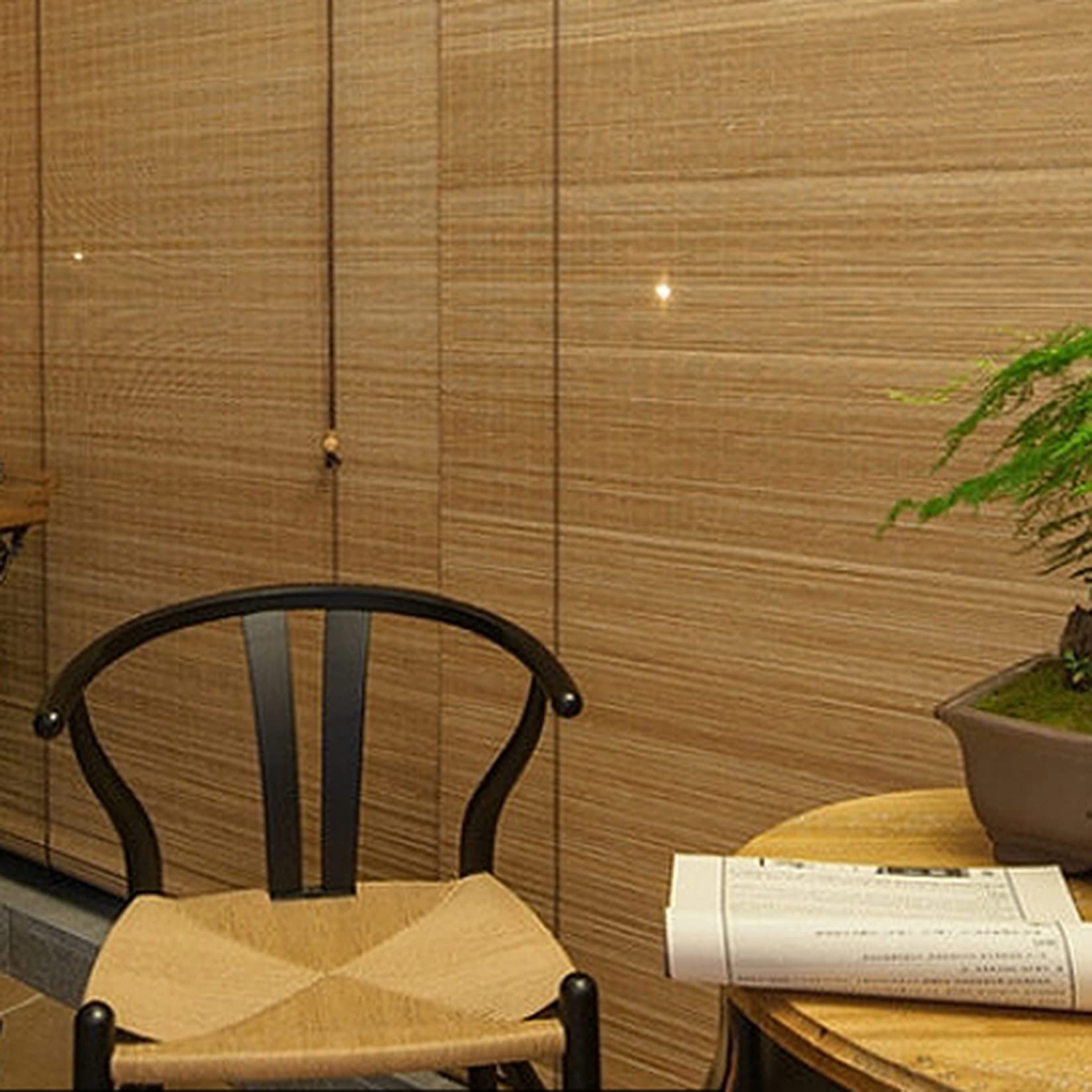Naturel Respirant Rideau en Bambou,Stores Bambou,Store Venitien Bois,Store Enrouleur Exterieur,Store Fenetre Occultant,Intimité Écran,Respirant/écologique (110x200cm/43x79in)