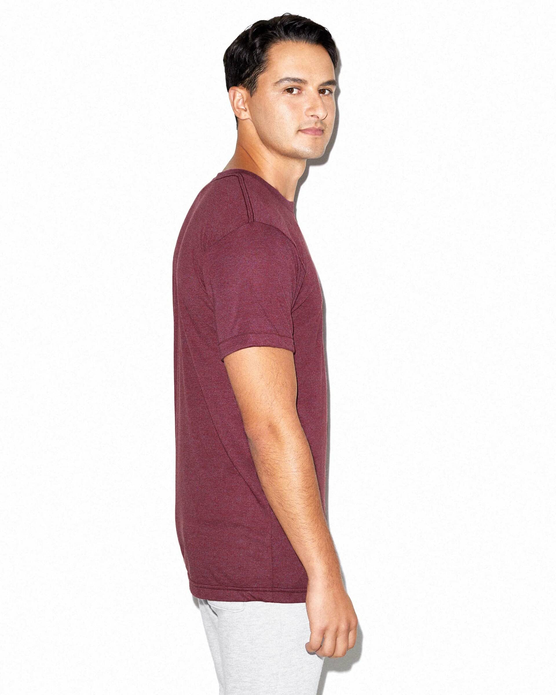 American Apparel Unisex Triblend Short-Sleeve Track T-Shirt XL TRI CRANBERRY