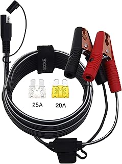 SCCKE 12FT 14AWG Battery Alligator Crocodile Clip to SAE Connector Extension Cable,12V SAE Quick Release Adapter to Alligator Clips Quick Disconnect Cable