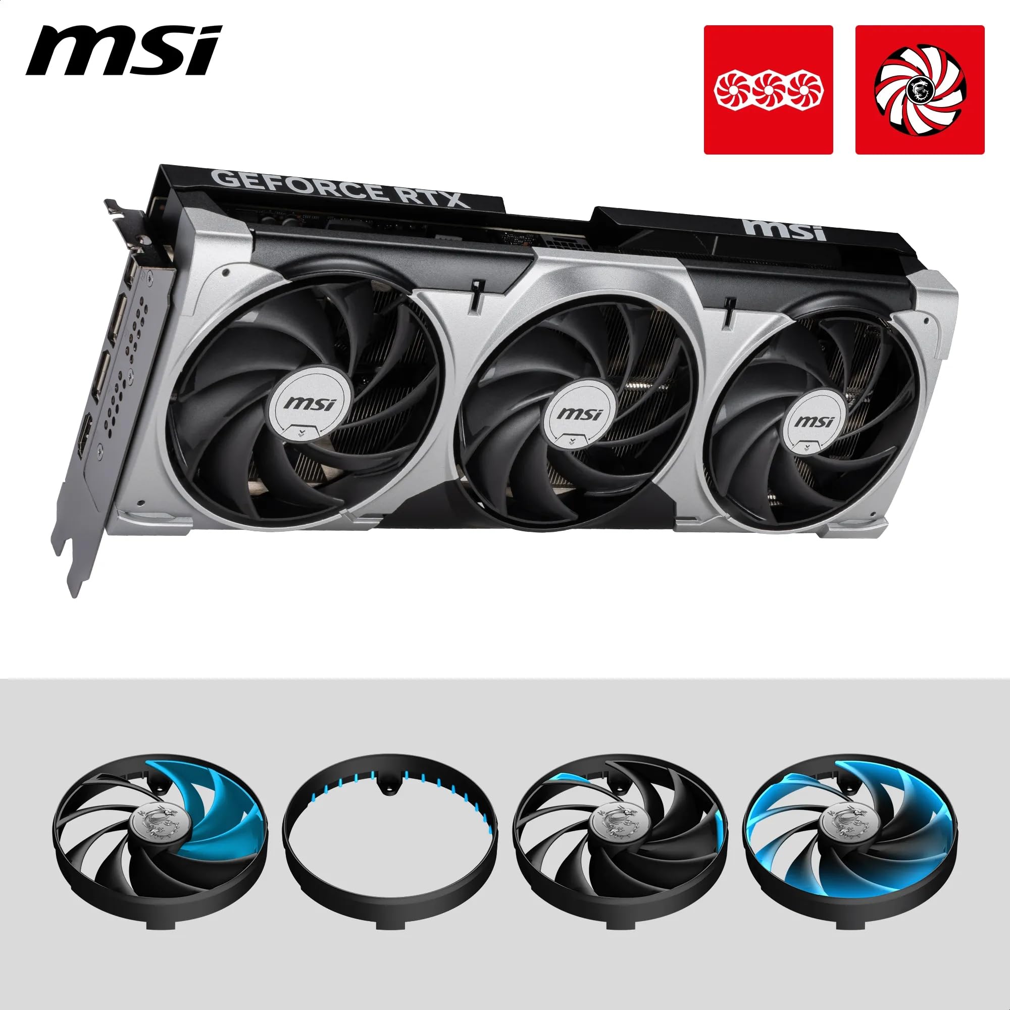 MSI GeForce RTX 5080 Ventus 3X OC 16 Go GDDR7 Carte Graphique PCIe 5.0 Triple Ventilateur HDMI 2.1b DisplayPort 2.1b