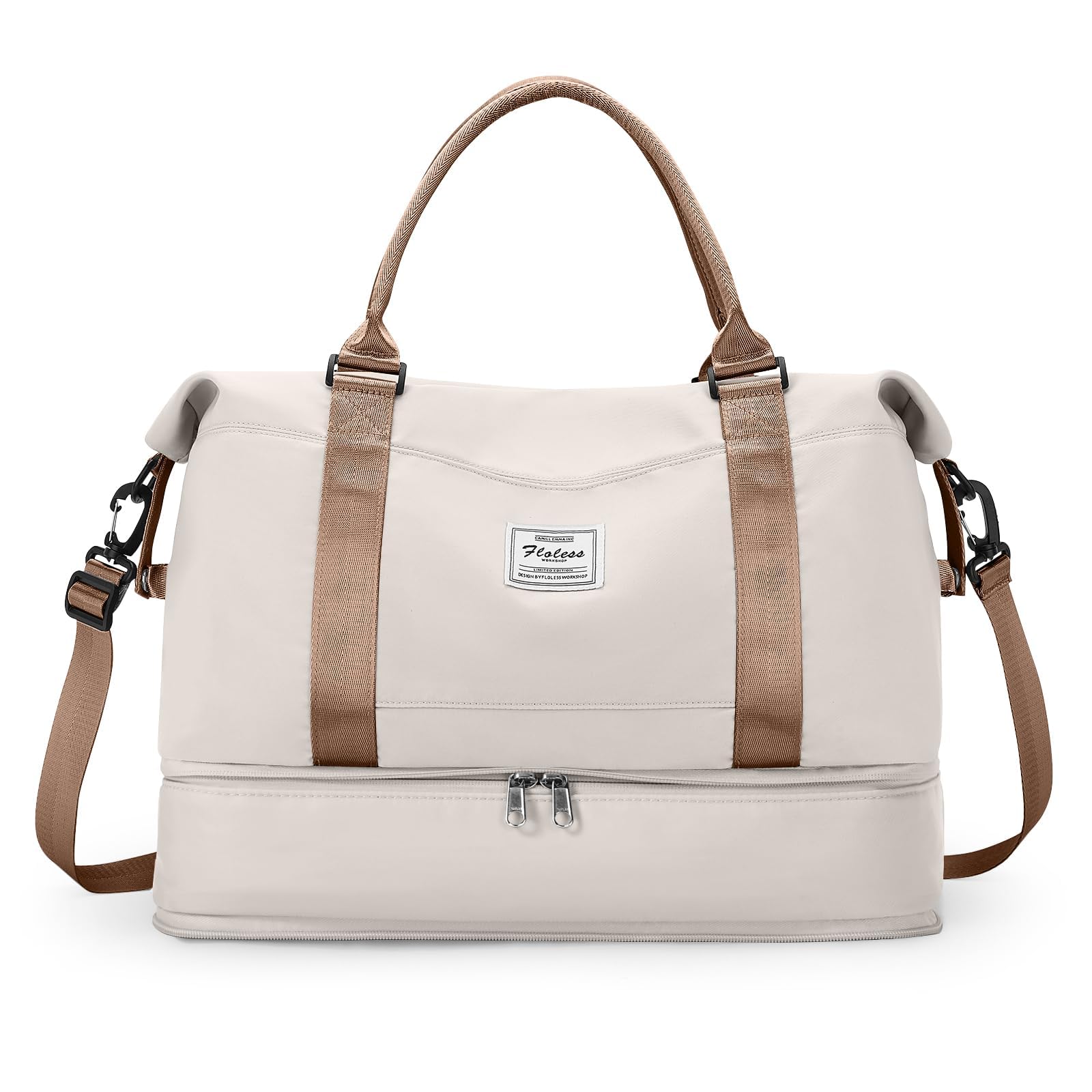 SEAFEW Bolsa de Viaje 40x20x25 para Ryanair,Impermeable Bolsa de Deporte para Gimnasio,Bolsa de Mano Equipaje de Fin de Semana 40x30x20 para Mujer,Bolso de Natación para Playa,D15-Gris Claro — view 46
