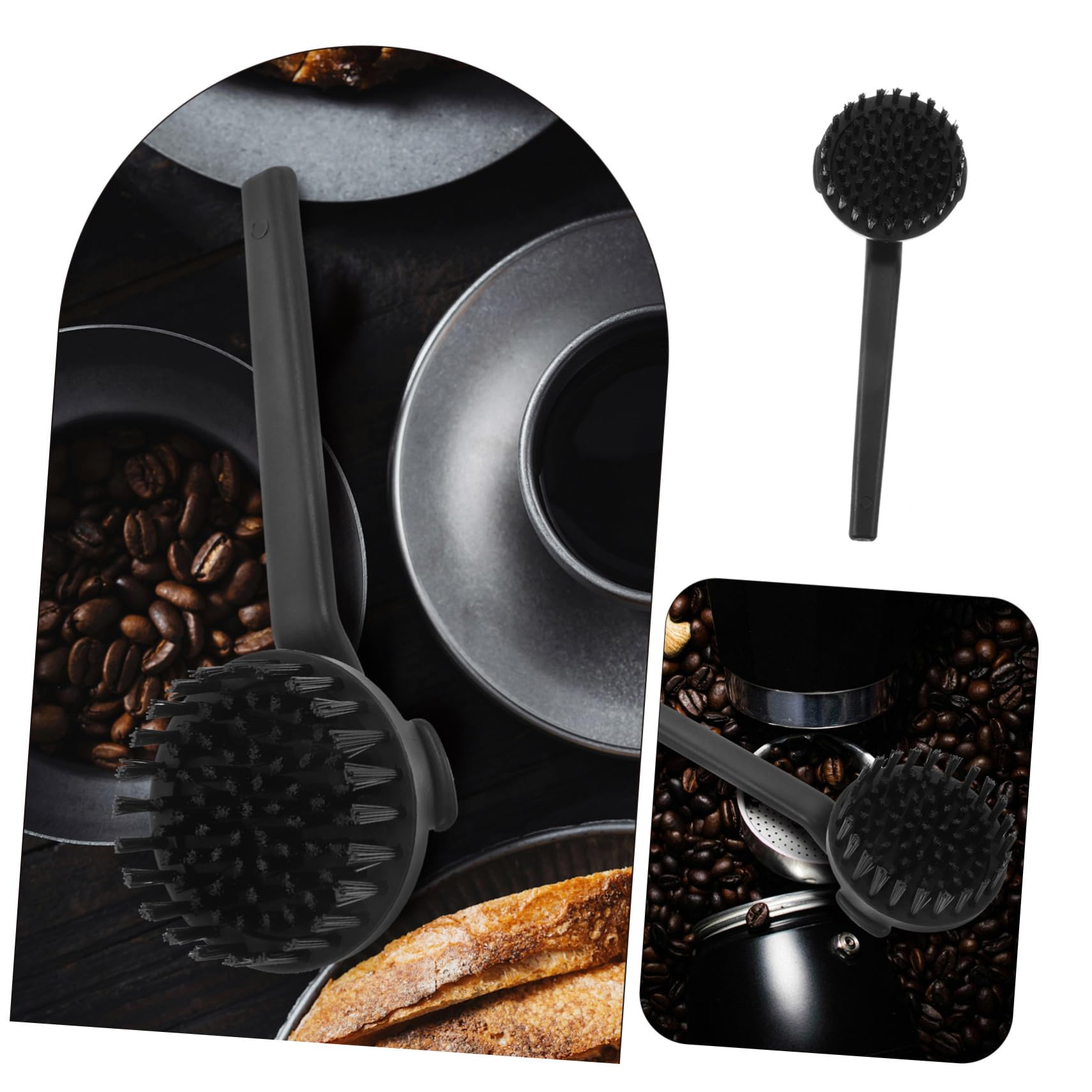 MAGICLULU 4 Piezas Cepillo De Limpieza Para Cafeteras Limpieza De Cepillo De Cafe Limpiador De Maquinas De Espresso Cepillo Limpiador Para Espresso Cepillo Para Maquina De Cafe Black Nylon