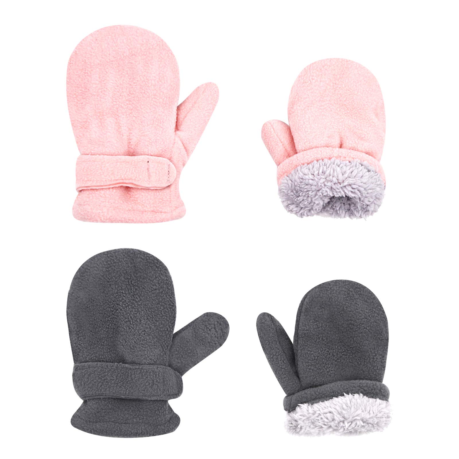 BAVSTBaby Toddler Winter Mittens Girls Warm Fleece Lined Gloves Kids Sherpa Lined Mittens for Boys