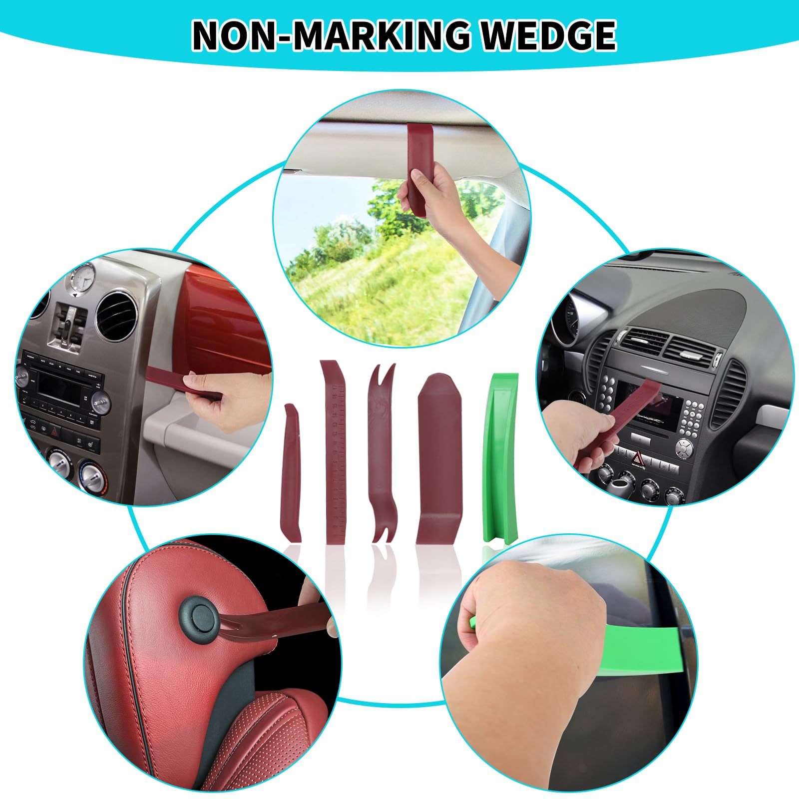 SWAWIS Herramienta Profesional para Coche con Pinza de Largo Alcance, Herramienta de Palanca Cojín de Montaje en Coche y Juego de Manoplas de Emergencia para Abrir Puertas y Ventanas del Coche