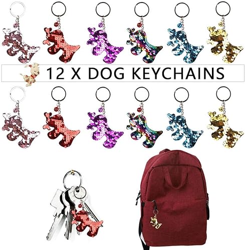 Miniatura 2 de Paquete de 84 piezas de juguetes para fiesta de pata de perro, broche de perro, llavero, pulsera luminosa, tatuaje, borradores, bolsa de regalo para