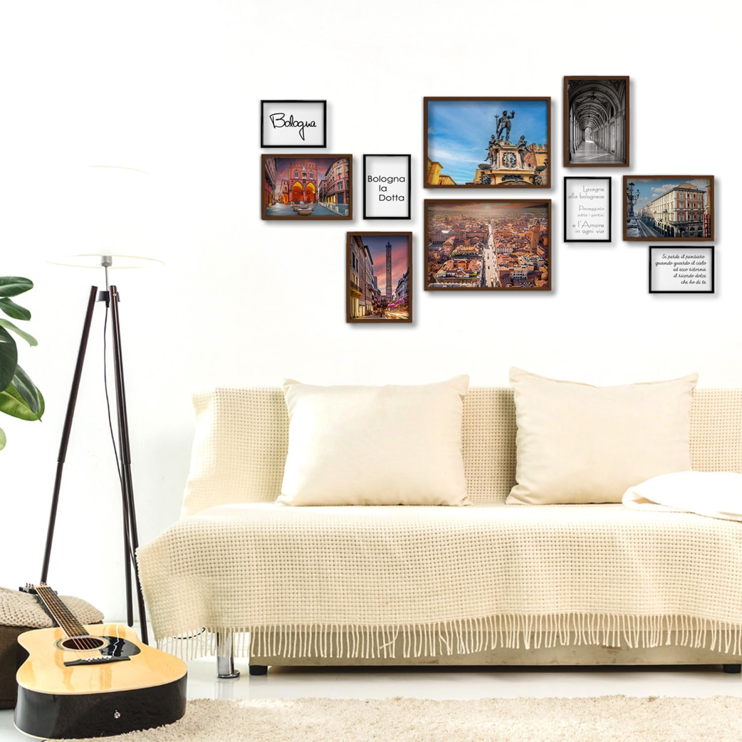 Giallobus - Set 10 poster da parete - Raccolta città Bologna - Carta Patinata - | 2 x A3 42x30cm | 4 x A4 30x21cm | 4 x A5 21x15cm | - SENZA CORNICI - Stampe moderne soggiorno